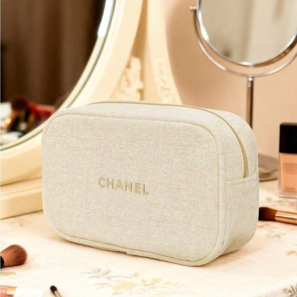 Chanel Beige Cosmetic Bag